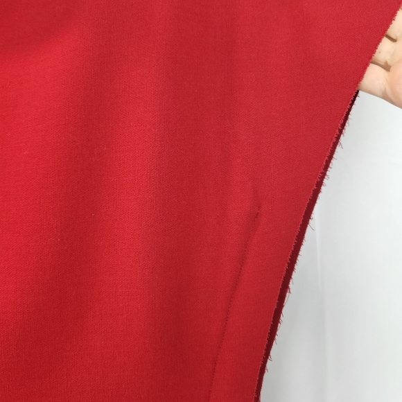 Lanvin Red Wool Raw Seam Asymmetric Dress size 12(44fr) in EUC - Picture 16 of 16